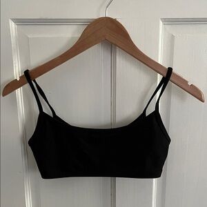 Los Angeles Apparel Black Performance Spaghetti Sports Bra Size Medium